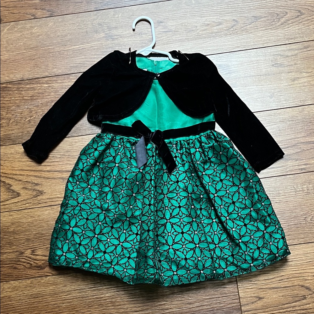 Bonnie Baby Green and Black Kids Costume Dress